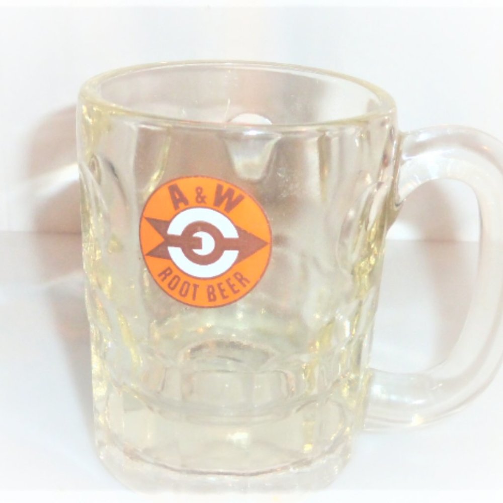 Rare Size 4.5" high A & W Root BEER Mug Thick HEAVY Mug Beer Mug Drinking Glass